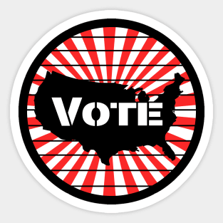 Retro American Elections Supportive Messages Tee Shirts Sticker